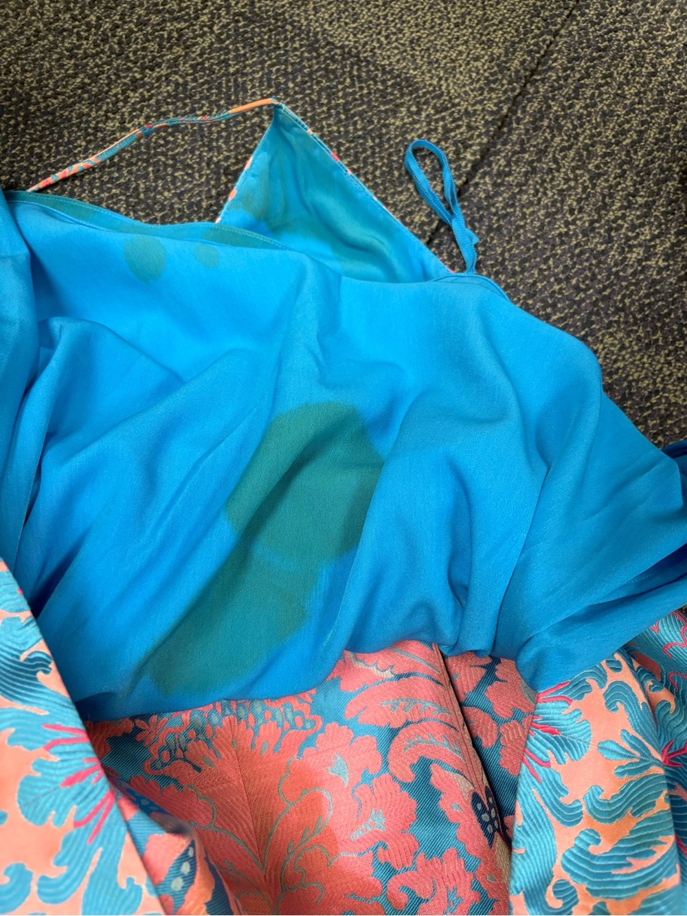 Free People Blue and Pink Brocade Slip Dress - Picture 8 of 8